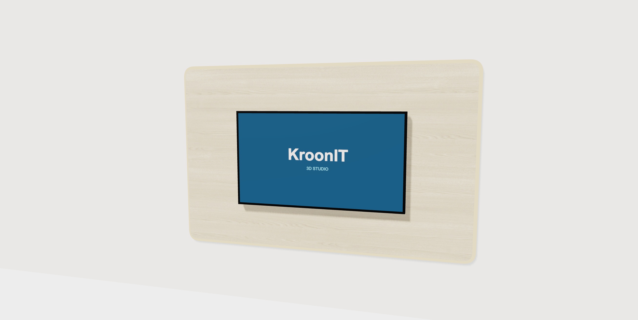 3D tv-paneel met afgeronde hoeken en warme LED-verlichting